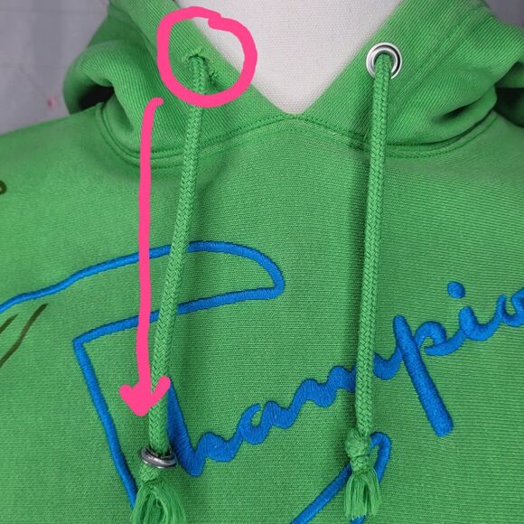 Champion Reverse Weave Lime Green‎ Hoodie Size Medium Slimepunk Milleniwave - Picture 3 of 9